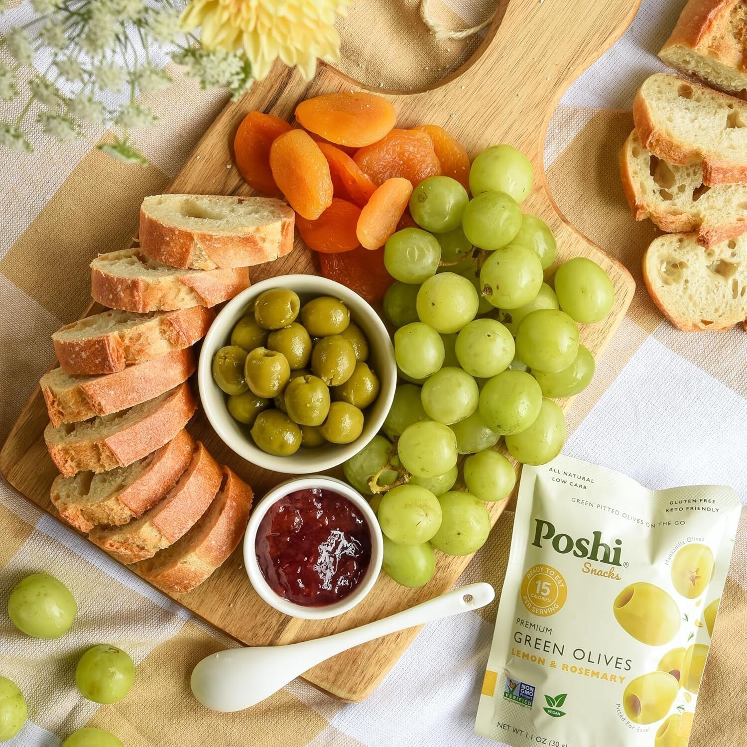 Delicious Green Olives, Lemon & Rosemary - Gluten-Free, Paleo-Friendly 30 Pack