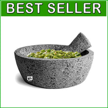 Load image into Gallery viewer, Handmade Mexican Molcajete 8-Inch Volcanic Stone Grinder for Authentic Flavors