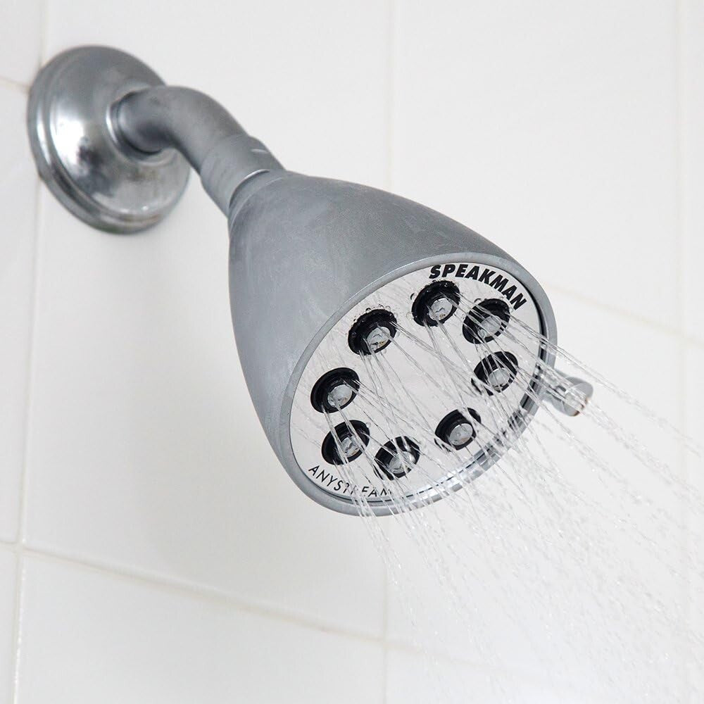 Polished Chrome High Pressure Shower Head with Adjustable Anystream Technology