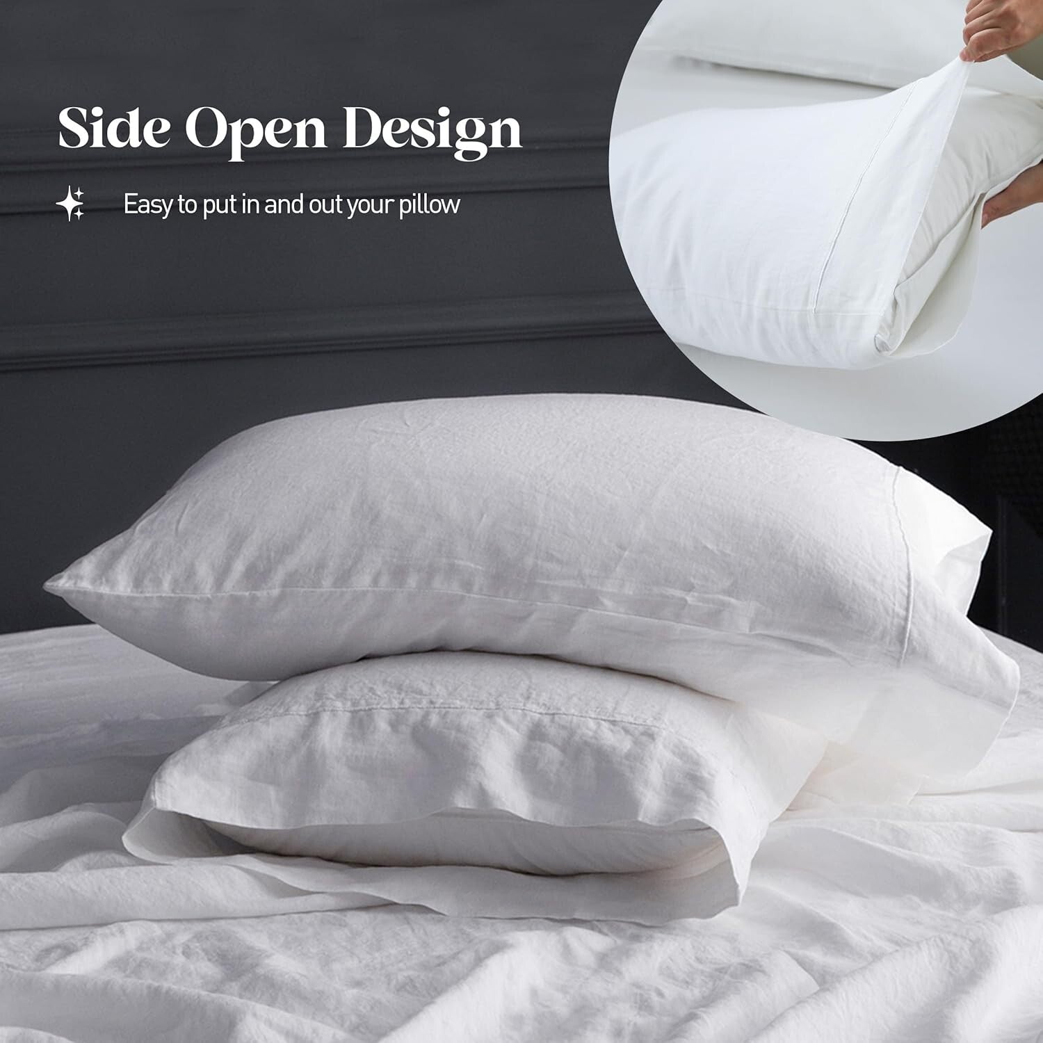 Elegant 4-Piece King Linen Sheet Set - Deep Fitted and Breathable Comfort