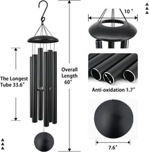 Load image into Gallery viewer, Aluminum 60" Wind Chimes - Waterproof Deep Tone Outdoor Decor for Any Occasion