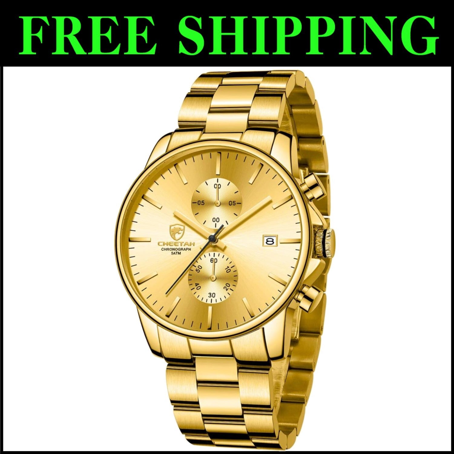 Premium Fashion Business Men's Watch - Stainless Steel, 3ATM Water Resistant