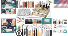 Load image into Gallery viewer, Versatile Leather Crafting Tools Set with Stamping &amp; Rivets for DIY Projects