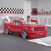 Load image into Gallery viewer, Vibrant Red Twin Car Bed with Working Headlights - Ideal for Creative Toddlers
