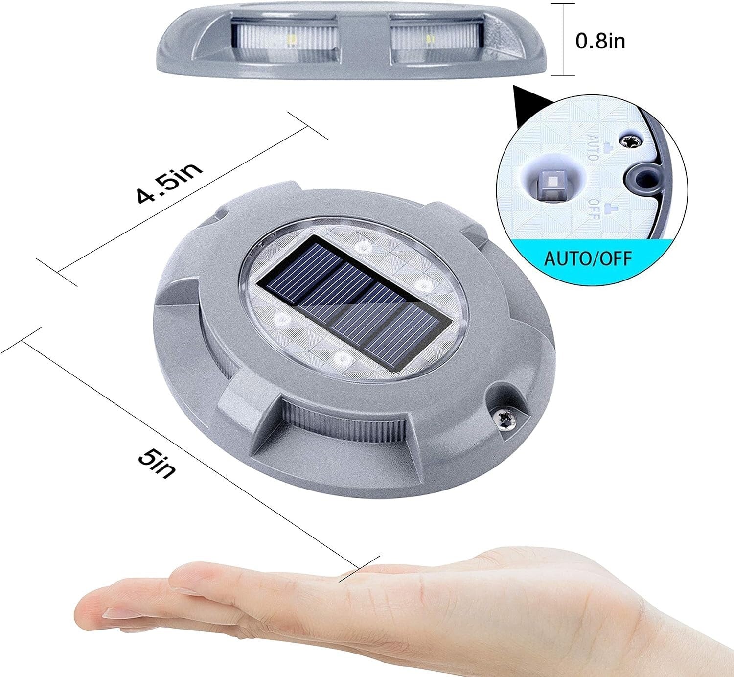 12 Pack Solar Deck Lights - Stylish Waterproof Oval LED Shine for Pathway Safety