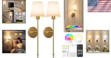 Load image into Gallery viewer, Rechargeable LED Wall Sconces - Elegant, Wireless, 12 Lighting Options, Set of 2