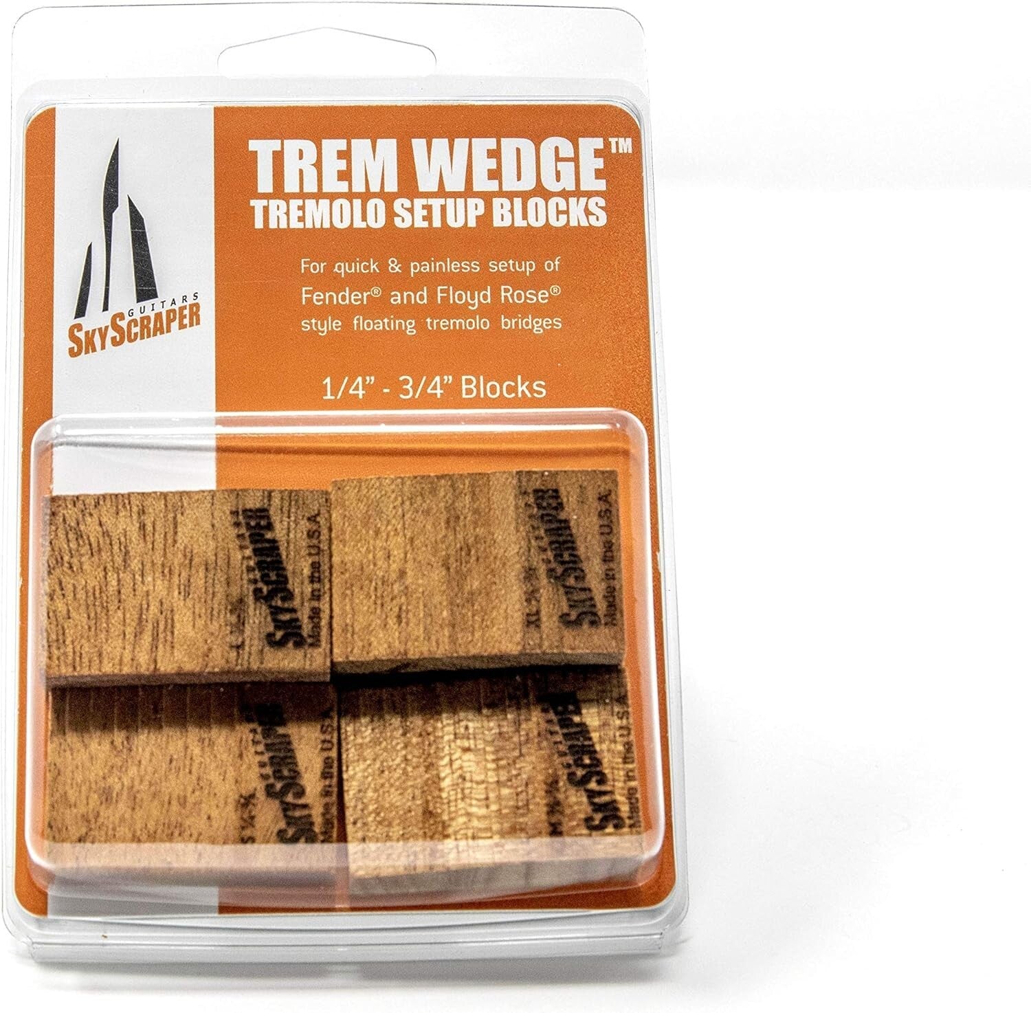 Effortless Floating Tremolo Setup Wedge Blocks - Fit Most Guitars 1/4"-3/4"