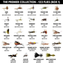 Load image into Gallery viewer, Fish-Approved 122 Fly Assortment for Trout &amp; Bass - 2 Compact Storage Boxes