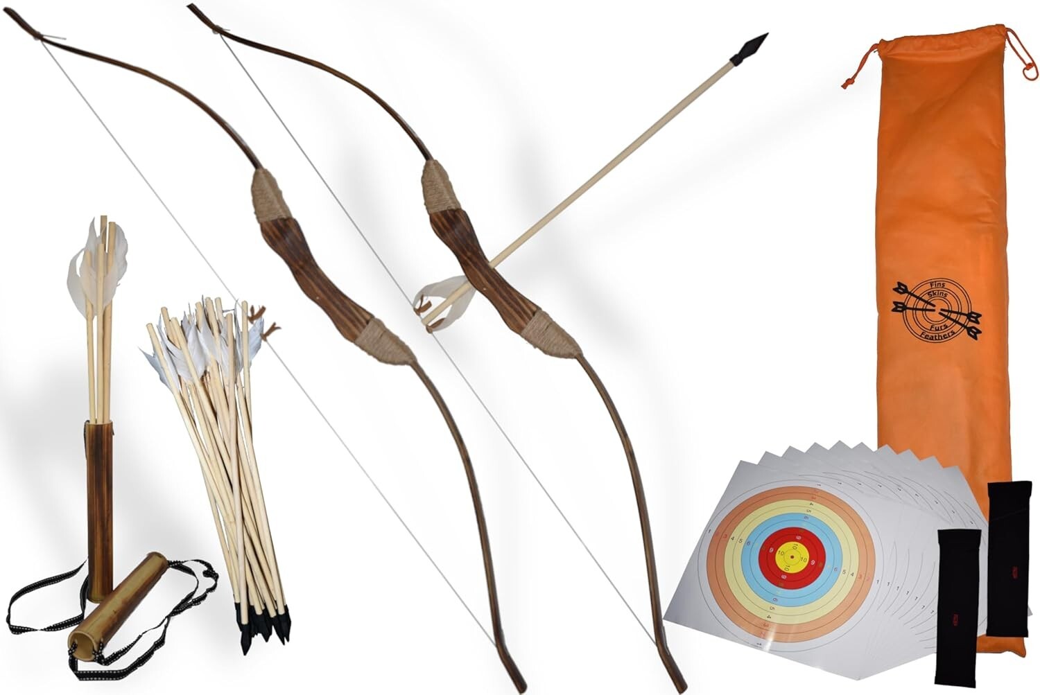 33-Piece Wooden Bow and Arrow Set - Ideal Beginner Archery for Kids & Teens