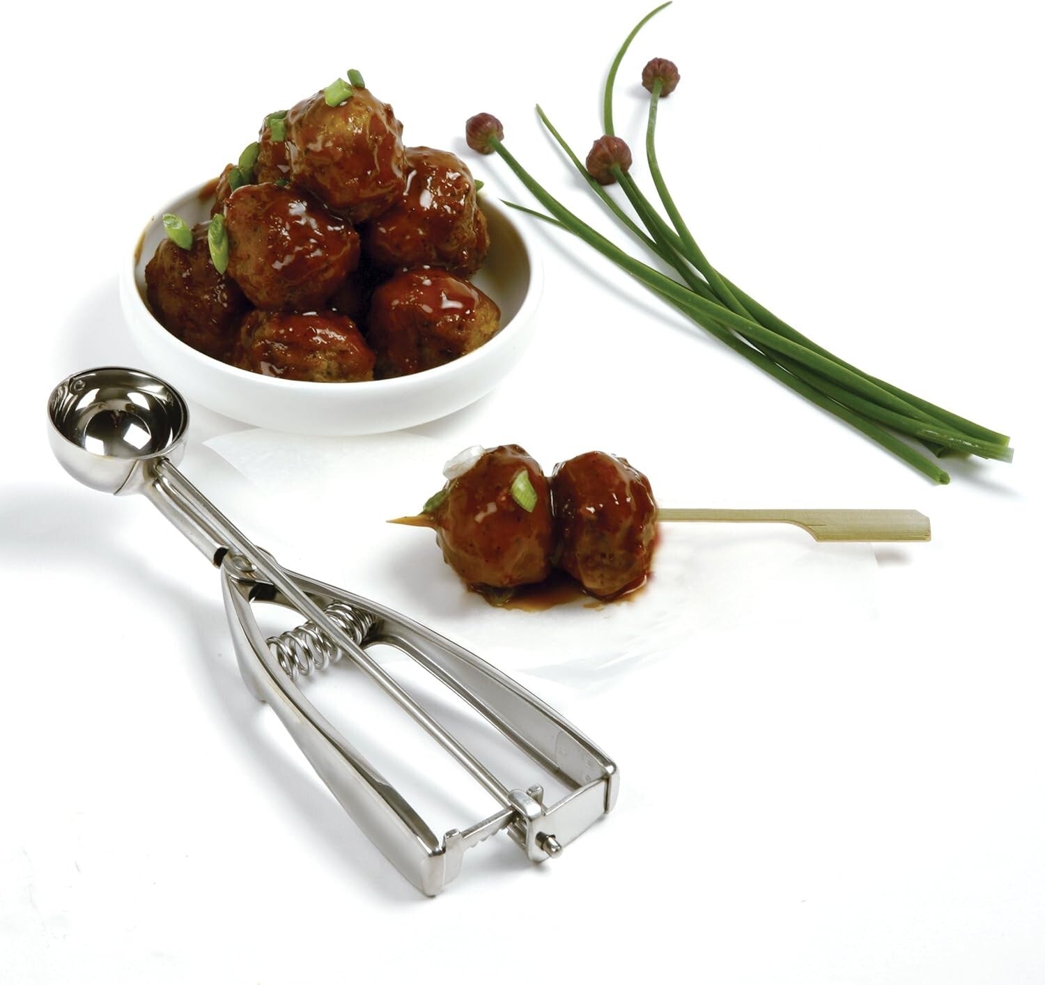 Set of 3 Elegant Stainless Steel Cookie Scoops - Perfect for Ice Cream & More