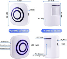 Load image into Gallery viewer, Premium Indoor/Outdoor Motion Sensor Detector with Portable Receiver - 3 Sensors