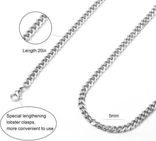 Load image into Gallery viewer, Men's 20in Silver/Black/Gold Chain - Chunky Cuban Link Graduation Gift Idea