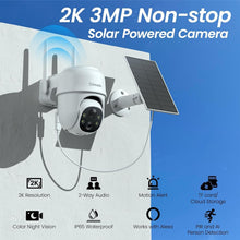 Load image into Gallery viewer, 4-Pack 2K Solar Outdoor Security Cameras with 360° PTZ &amp; Color Night Vision