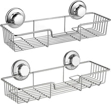 Load image into Gallery viewer, Premium Stainless Steel Shower Caddy Set with Hooks - Easy Suction Installation