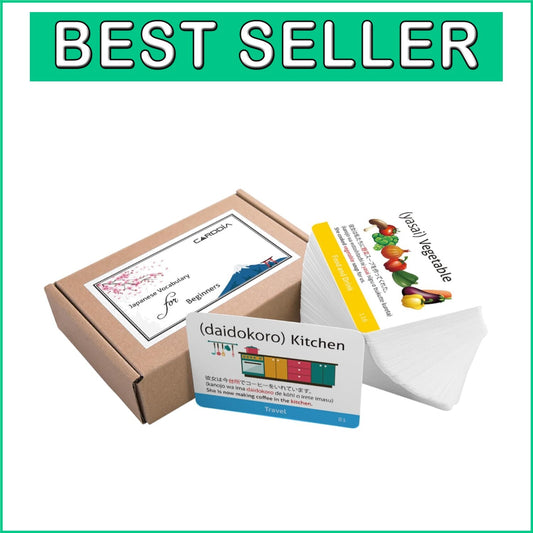 Comprehensive Japanese Flash Cards - 218 Essential Words with Images & Sentences