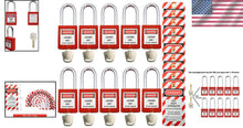 Load image into Gallery viewer, Essential Red Lockout Tagout Locks with 12 Keys - Optimal Safety Guaranteed
