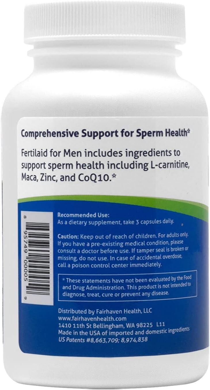 Vegan Male Fertility Multivitamins - 2 Bottles of FertilAid for Optimal Health
