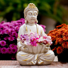 Load image into Gallery viewer, Outdoor Meditating Buddha Statue with Natural Stone Finish - 12" Serenity Decor