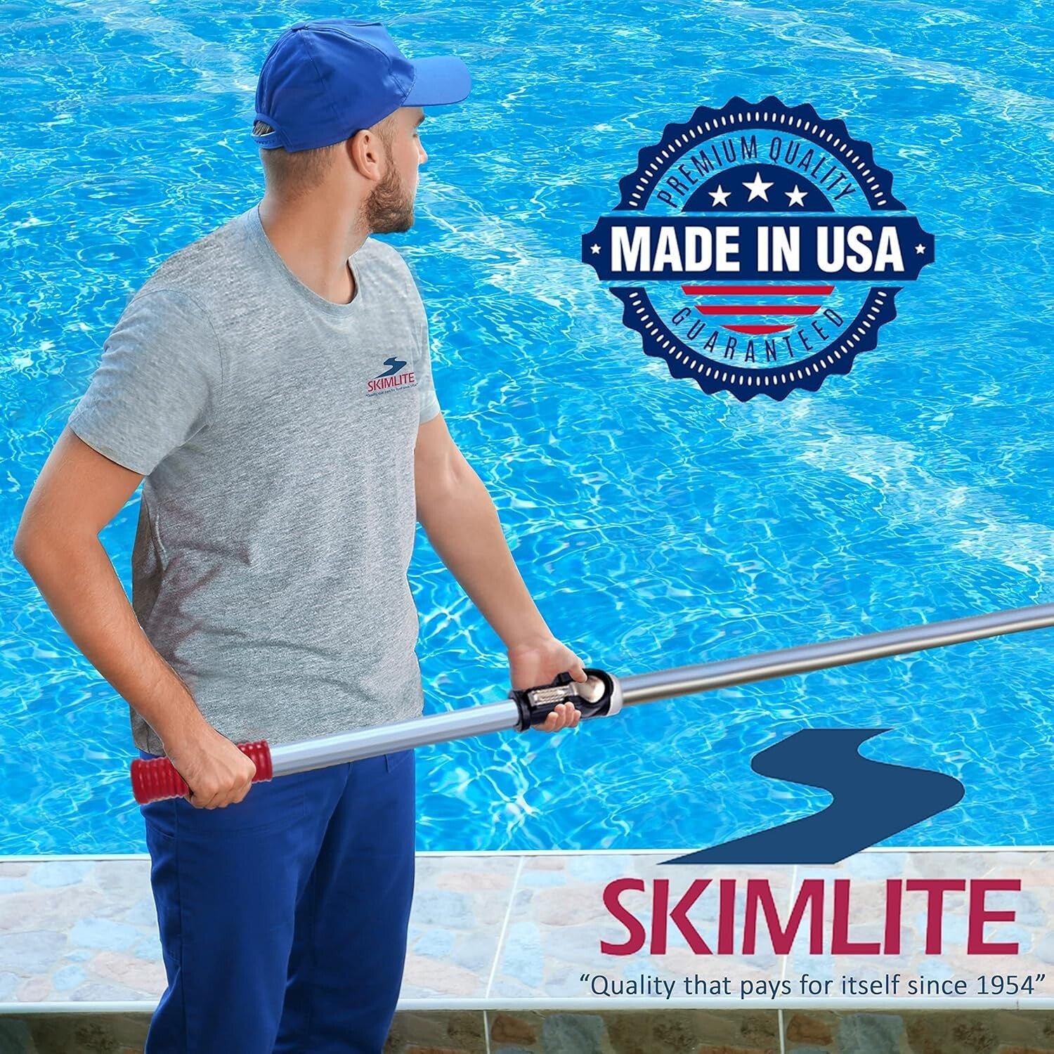 Effortless Cleaning with Snaplite 16 Ft Telescopic Pool Pole & Universal Adapter