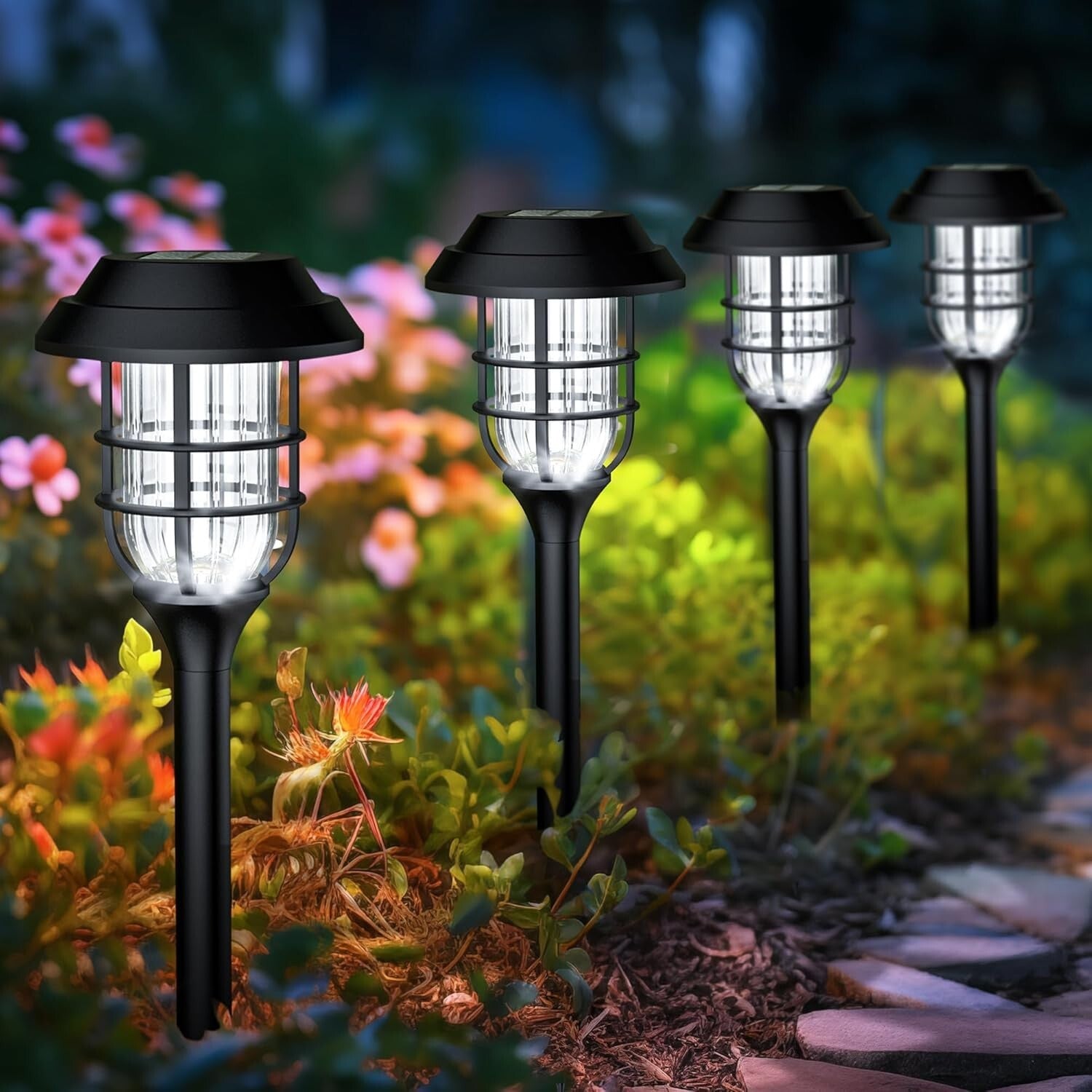 Weatherproof Solar Garden Lights - 12 Pack Beautiful Landscape Lighting Solution