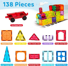 Load image into Gallery viewer, Durable 138PCS Magnetic Blocks Set with Cars - Creative Montessori Learning