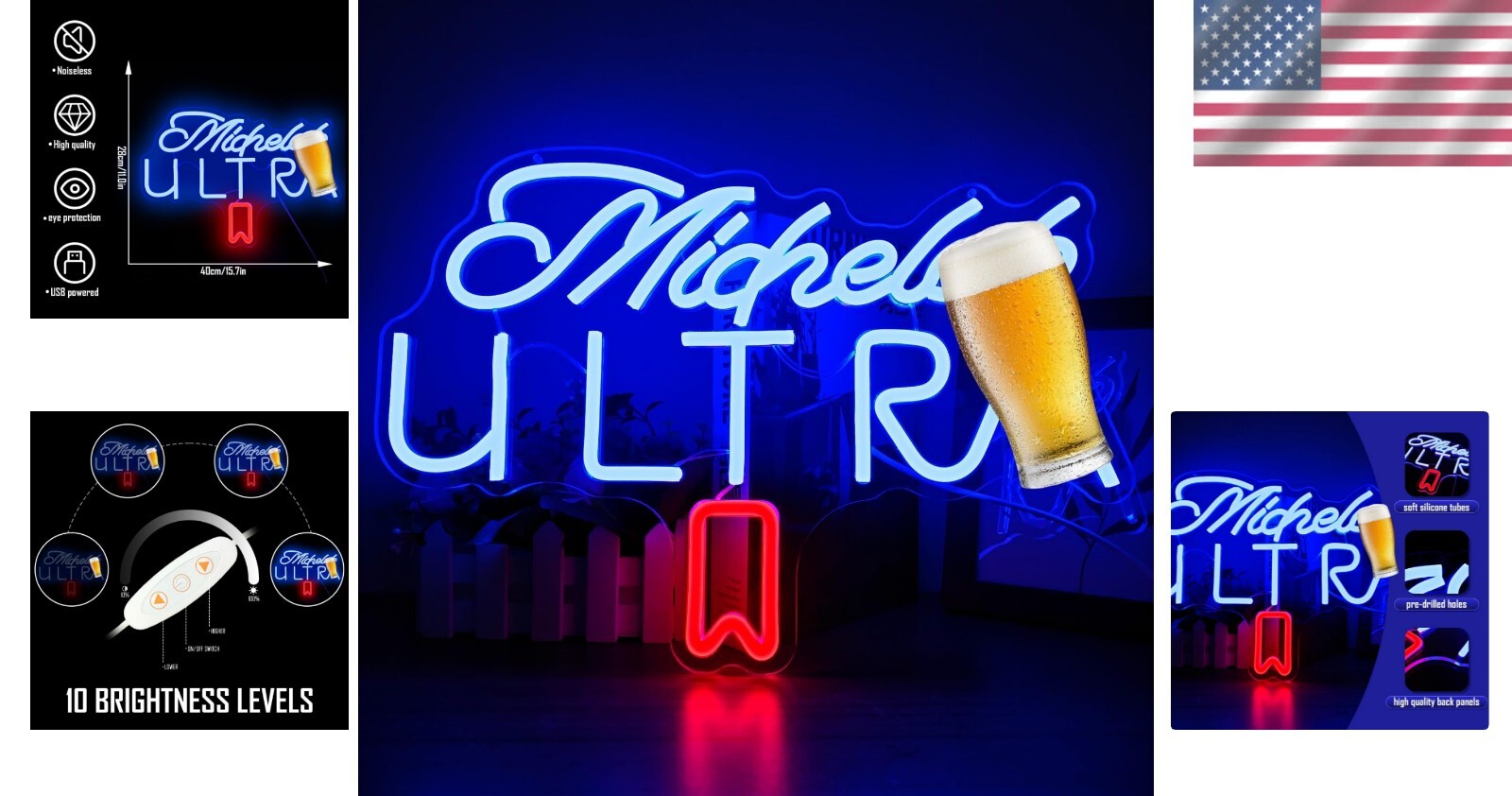 Dimmable Beer Neon Sign for Home Bar - LED Wall Decor Light Up Your Space