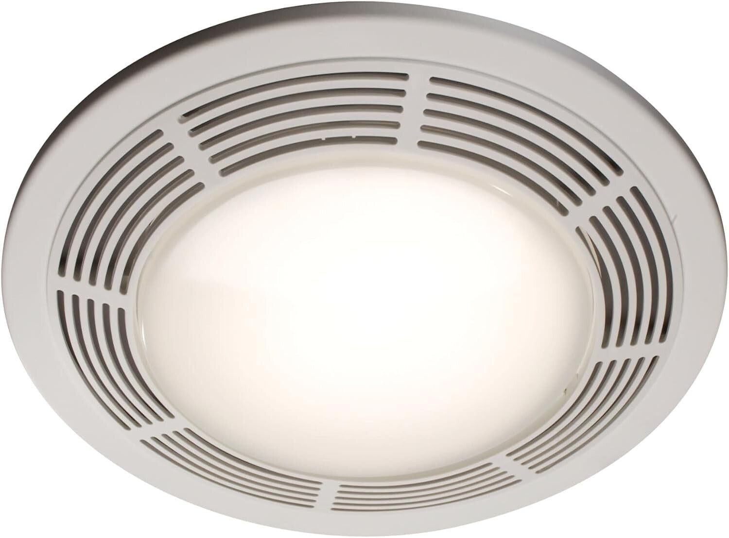 Efficient 100 CFM Bathroom Exhaust Fan & Night Light - Modern White Design