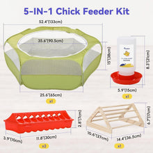 Load image into Gallery viewer, Lightweight 5-in-1 Brooder Kit for Chicks - Playpen, Feeder &amp; Waterer Included