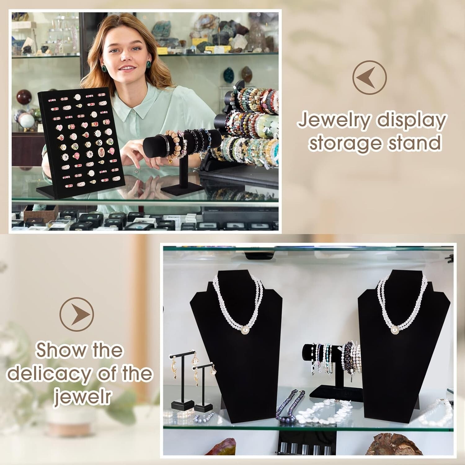 Elegant 22-Piece Velvet Jewelry Display Set - Perfect for Selling and Showcasing