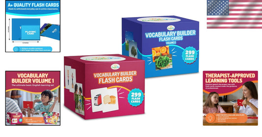 Interactive Vocabulary Builder Flash Cards - 599 Cards for Fun Learning Sessions