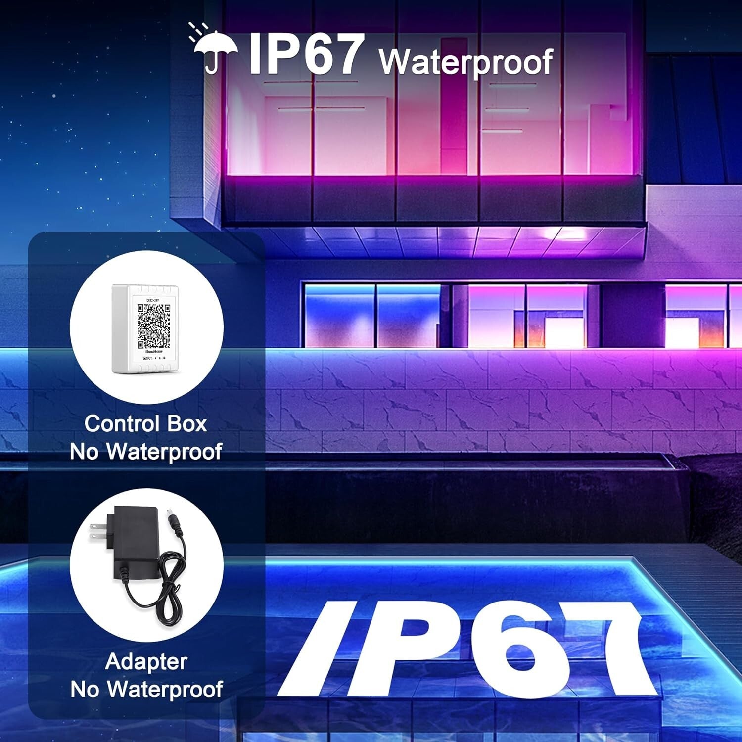 50FT Waterproof RGB Neon LED Rope Lights with Remote & App Control for Home D...