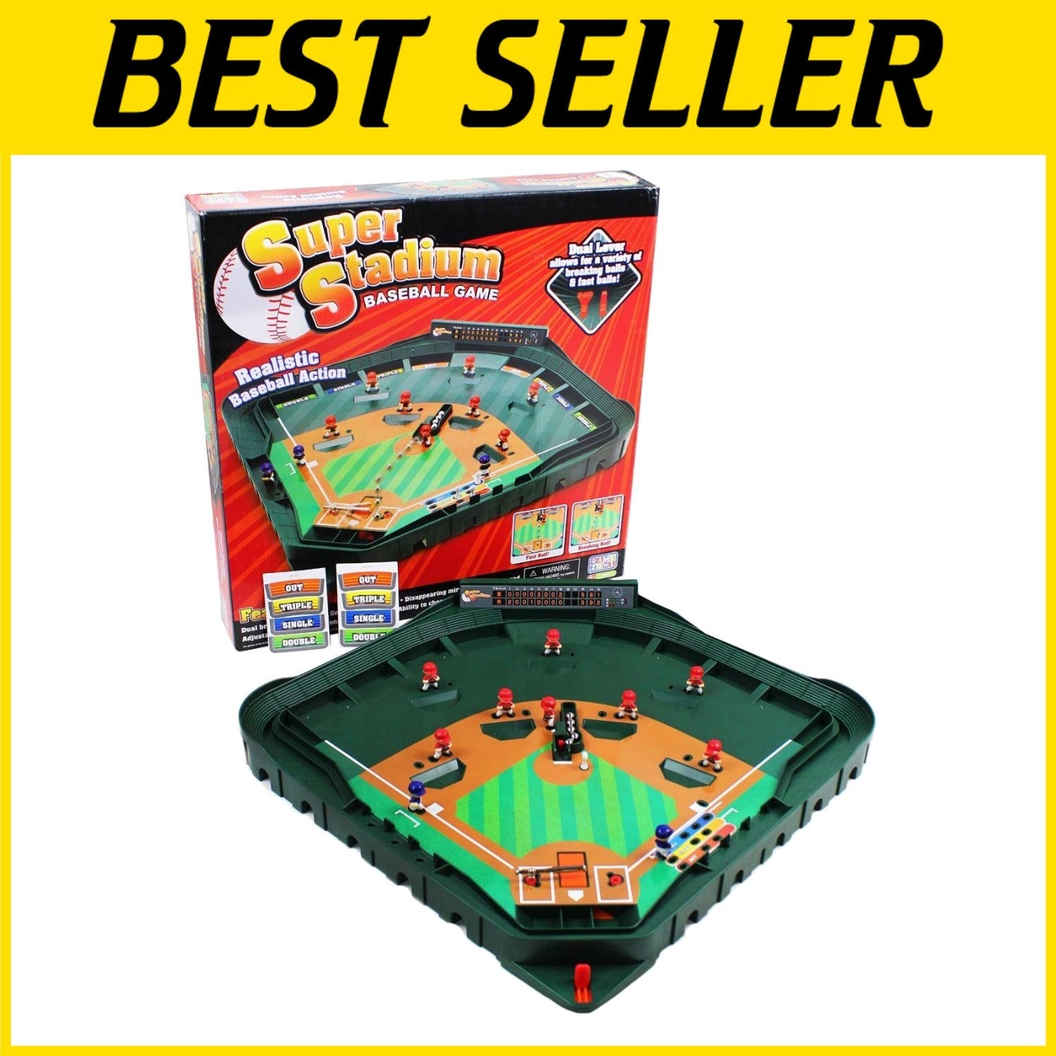 Miniature Baseball Game with Spring-Loaded Bat - Perfect for Family Ga ...