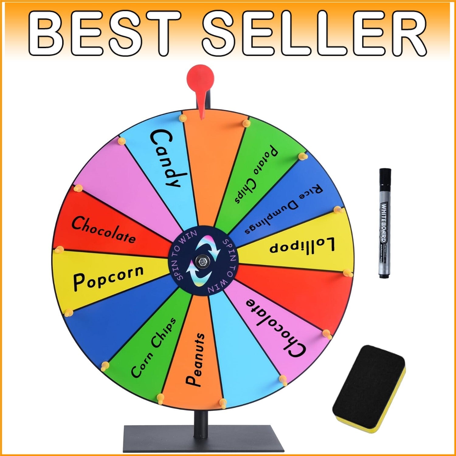 Exciting 16 Inch Prize Wheel with Clicking Sound – Perfect for Home Gatherings