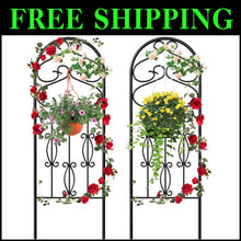 Load image into Gallery viewer, Versatile 60" x 18" Metal Trellis - Perfect for Climbing Plants &amp; Outdoor Decor