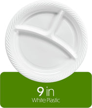 Load image into Gallery viewer, Lightweight 9'' Three-Section Plates - 400 Count Disposable for Catering