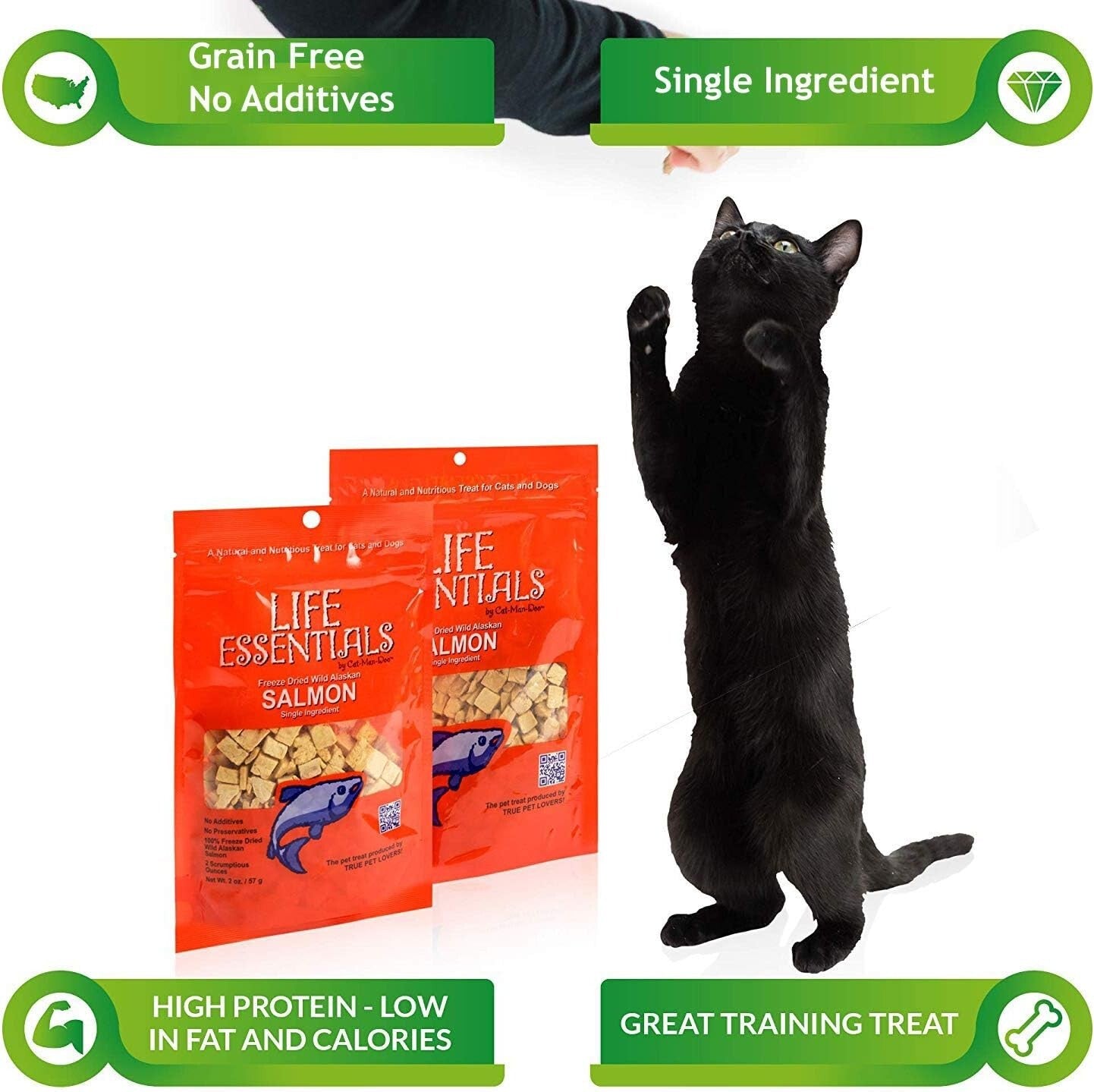 Grain-Free Freeze-Dried Salmon Treats - 5 Ounces (3-Pack) for Cats & Dogs