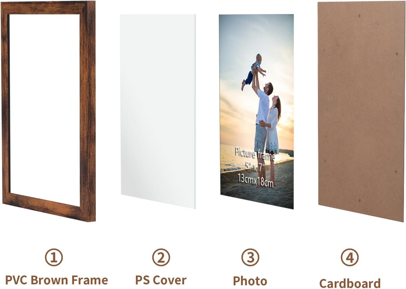 Affordable 18-Pack Rustic Brown Frames for Wall Art and Family Photos