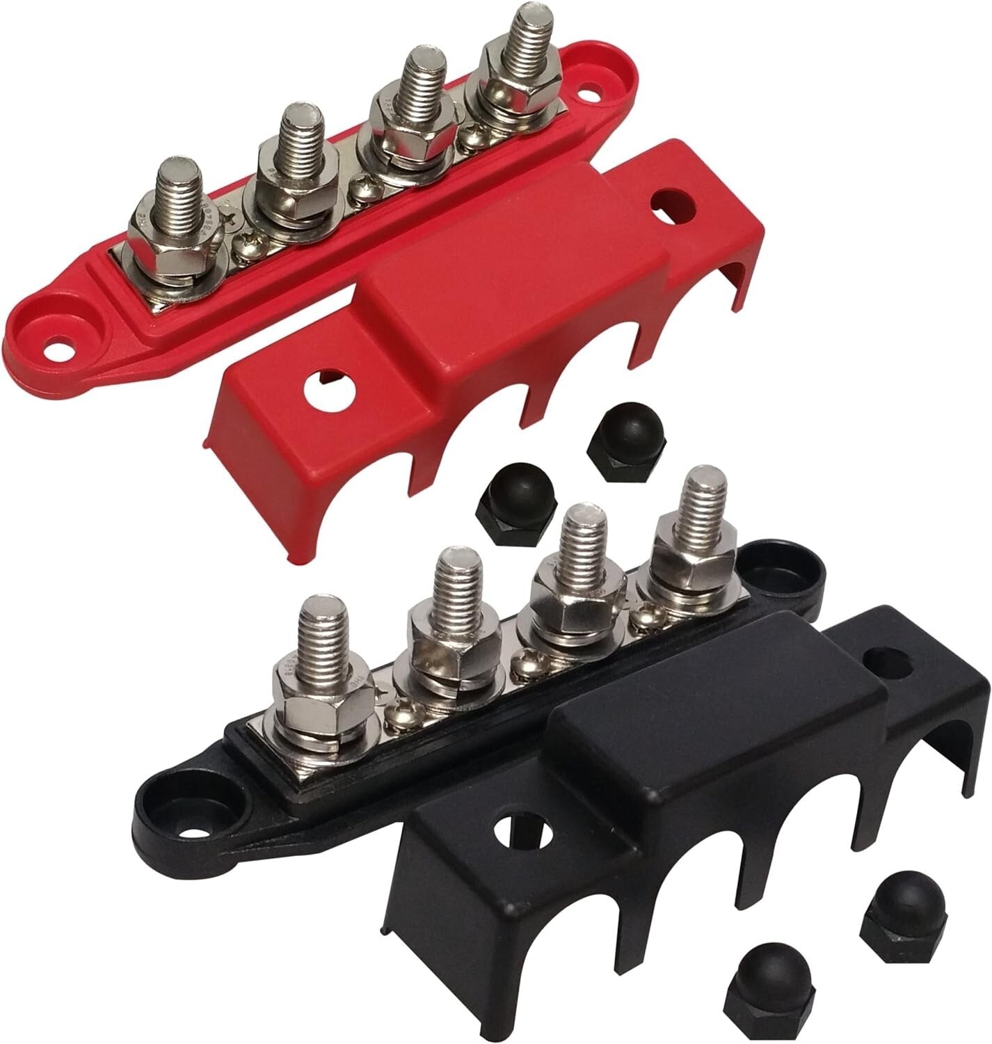 Durable 3/8" Bus Bar with Detachable Cover - 250A Marine & Battery Applications