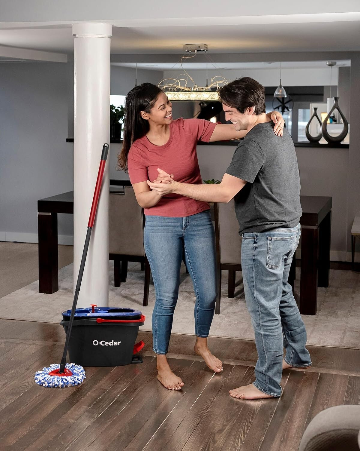 EasyWring RinseClean Spin Mop Set with 360° Bucket & 3 Extra Refill Heads