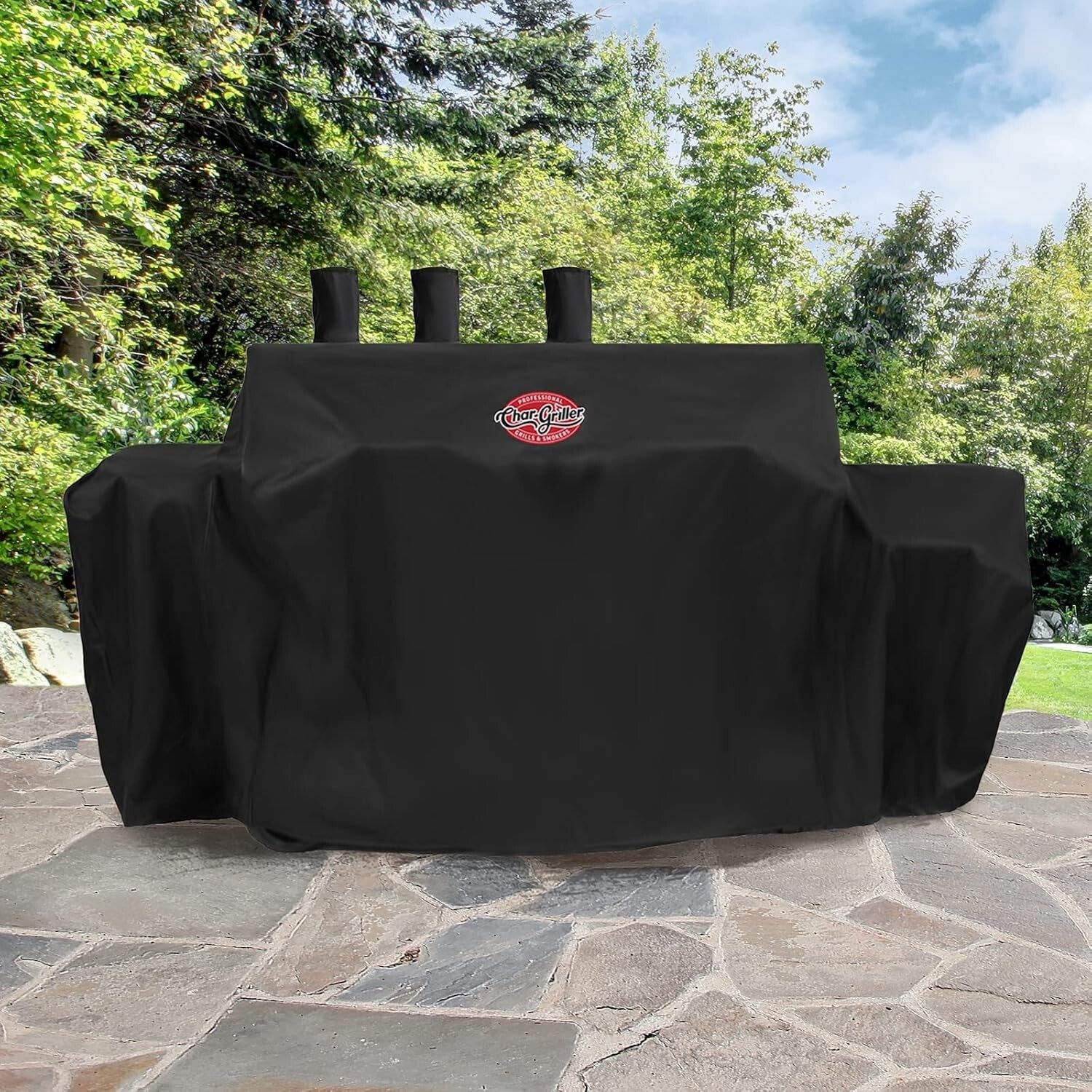 Expandable Black Outdoor Grill Cover – Weather-Resistant 3-Burner Design 29x65in