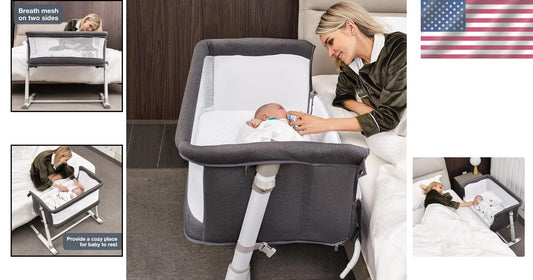 Portable Baby Bassinet with Machine Washable Cover - Easy Night Care Solution