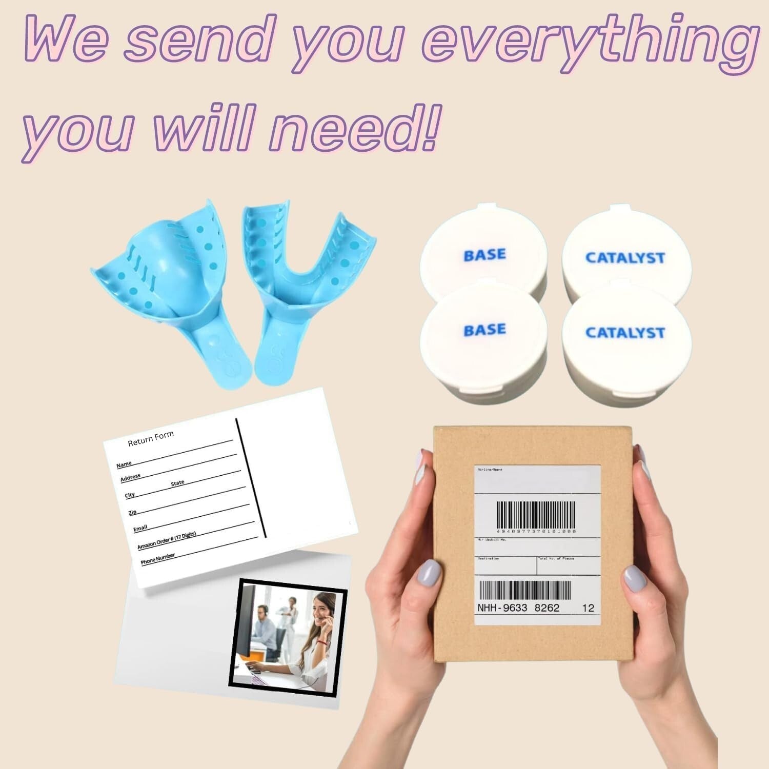 Custom Clear Dental Retainers Kit - Perfect Fit for Upper & Lower Teeth