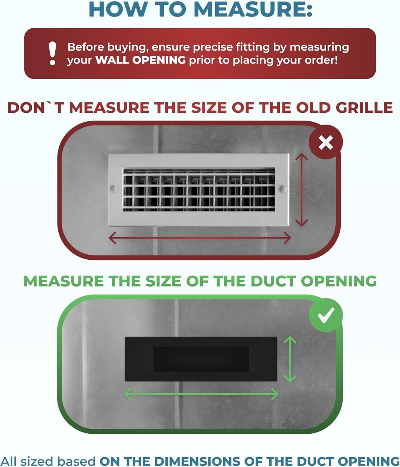 Durable Aluminum Air Vent Deflector with Adjustable Blades - 13-5/8" Overall