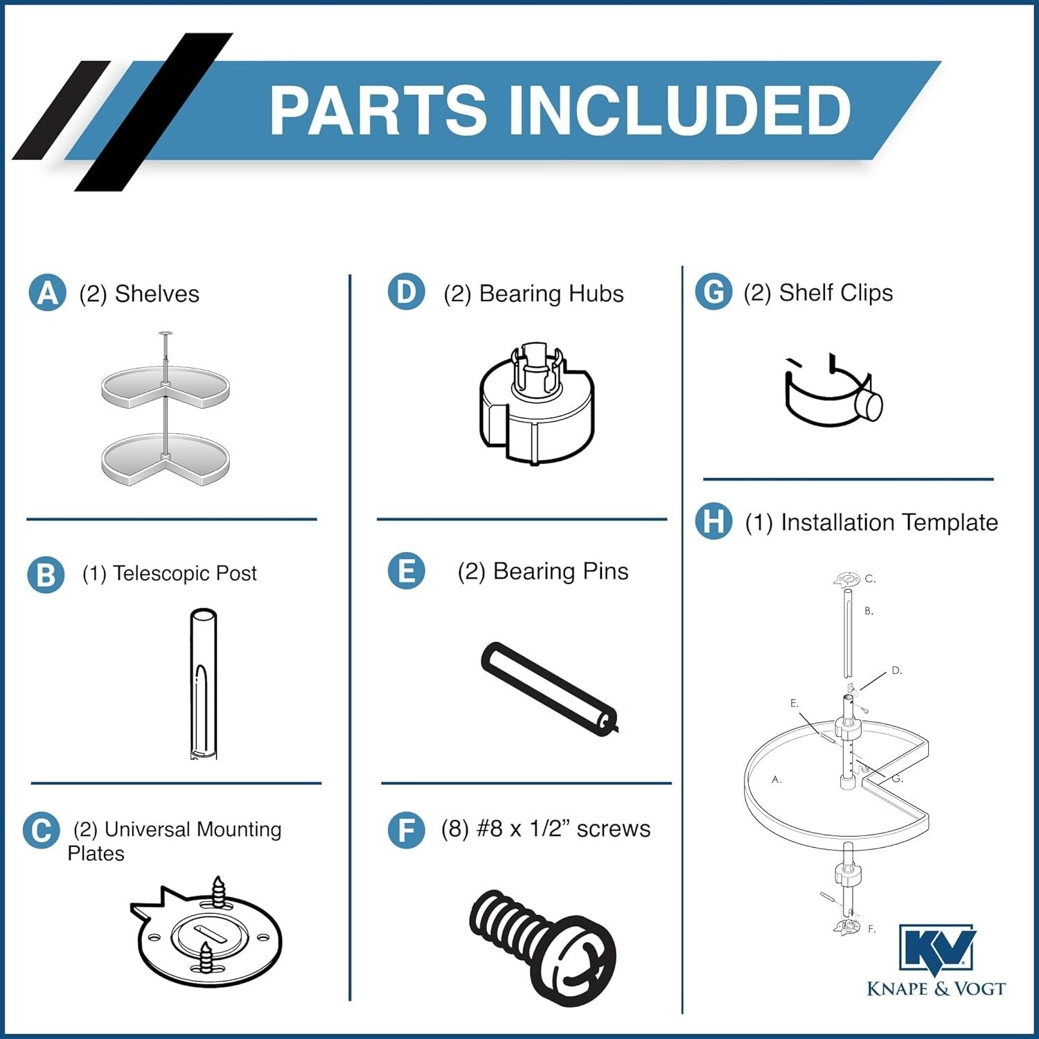 2-Shelf White Kidney-Shaped Lazy Susan - Easy Installation and Stylish Design