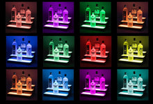 Load image into Gallery viewer, Acrylic LED Bottle Display Rack - Illuminated Home Bar Shelf with 16 Colors