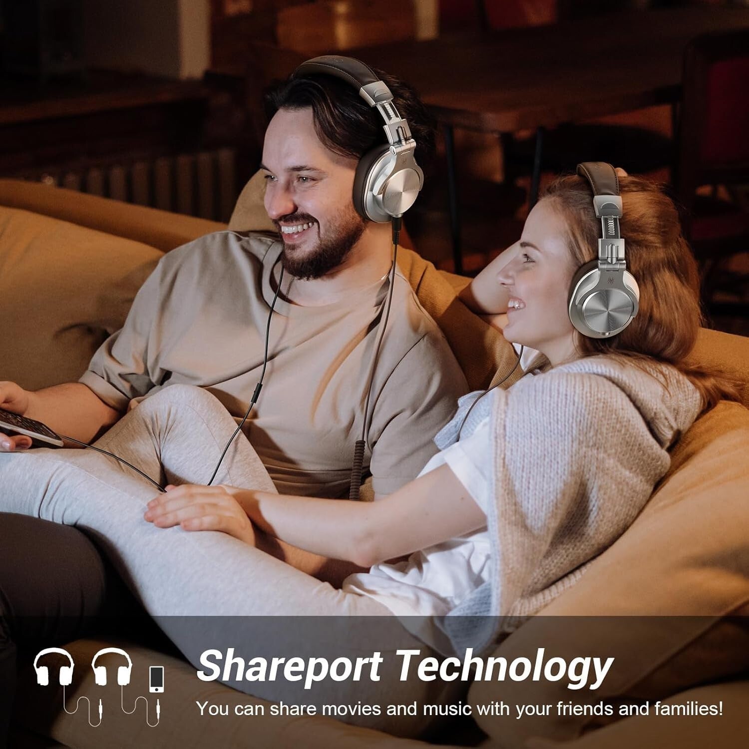 Elegant Over-Ear A70 Headphones - Bluetooth 5.2, 72H Playtime, Wired Support