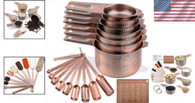Load image into Gallery viewer, Copper Measuring Cups and Stainless Steel Spoons Set for Perfect Precision