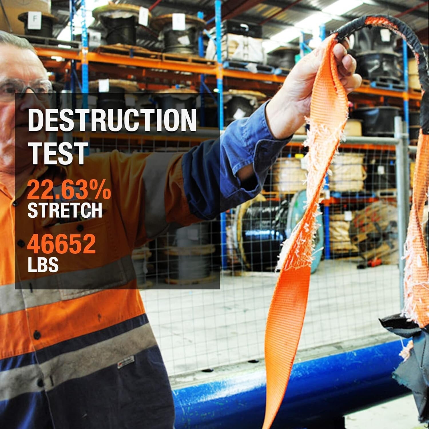 Weather-Resistant 4" x 30' Tow Strap Kit with 22% Elongation for Safe Recovery