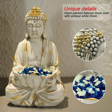 Load image into Gallery viewer, Outdoor Meditating Buddha Statue with Natural Stone Finish - 12" Serenity Decor