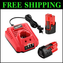 Load image into Gallery viewer, Professional 2-Pack 3500mAh Milwaukee M12 Batteries with Rapid Charger Included